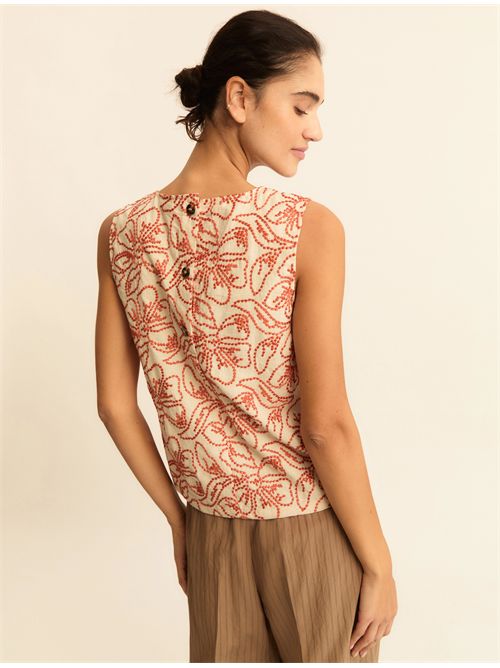 Top in cotone e lino ricamato EMME MARELLA | EMMVETRO192/001